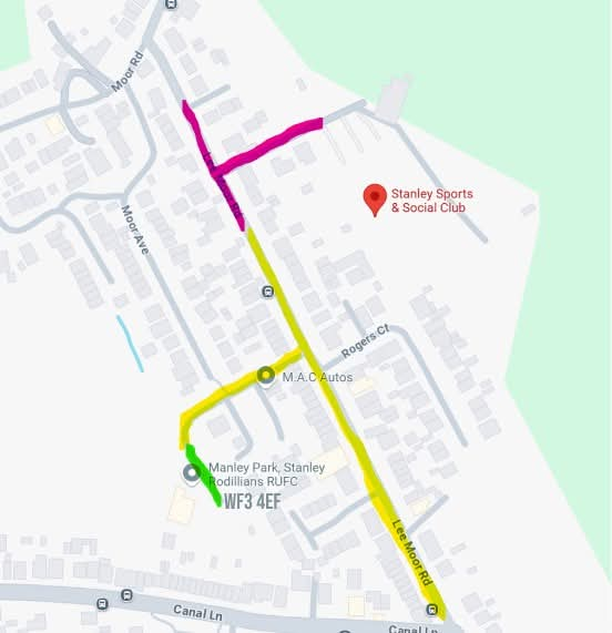 map of the parking for Saturday 18 January 2025