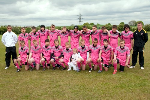 Under 14s in pink kit